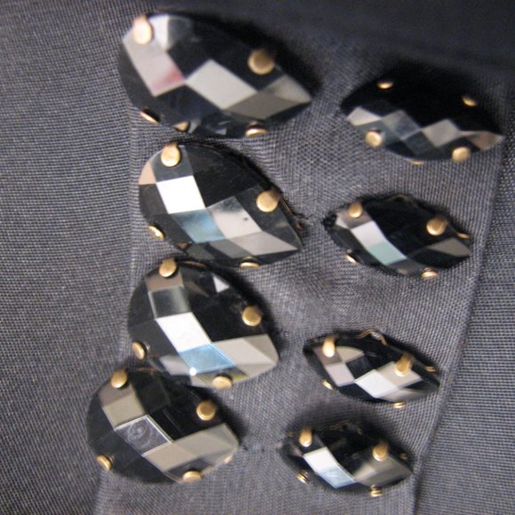 Banana Republic Silk Blend Black Embellished Dress 8 (121422) - Picture 5 of 5